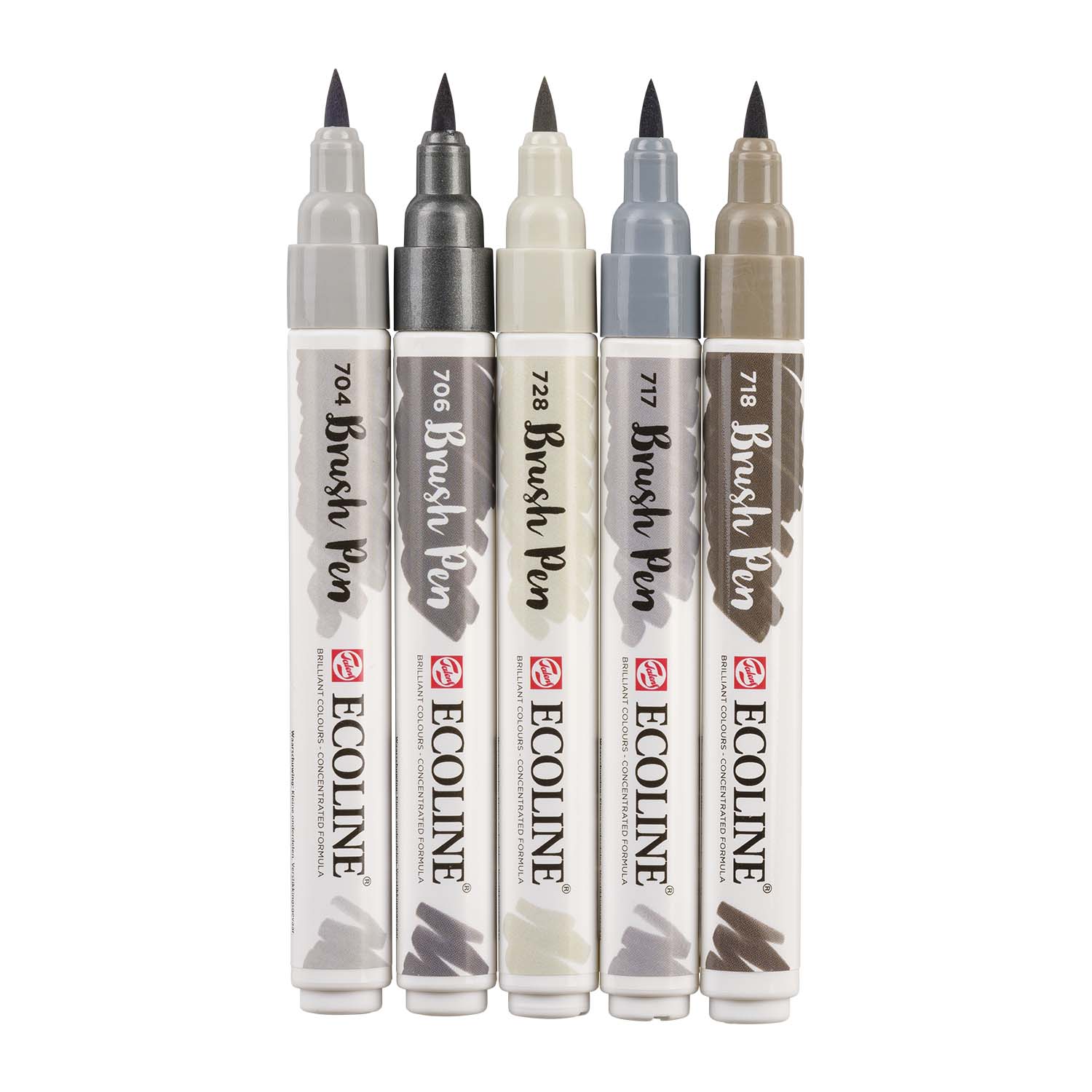 Talens Ecoline Brush Pen 5er Set Grau