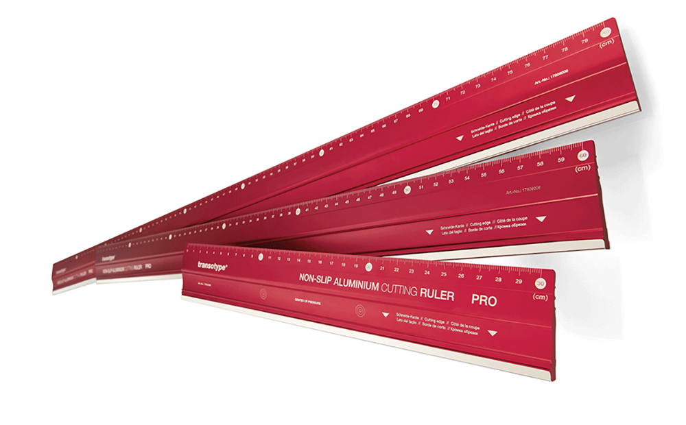 transotype Schneidelineal-Aluminium PRO, rutschfest