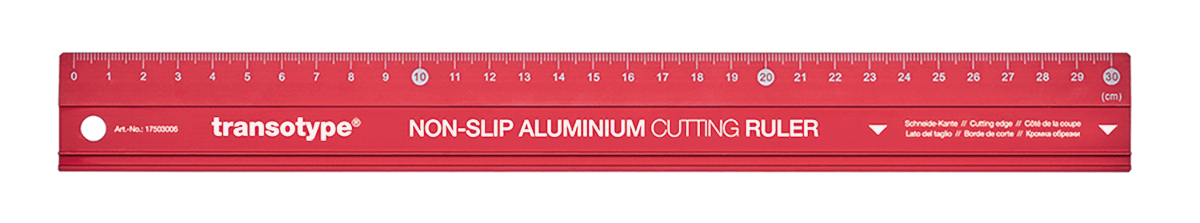 transotype Aluminium-Schneidelineal, rutschfest