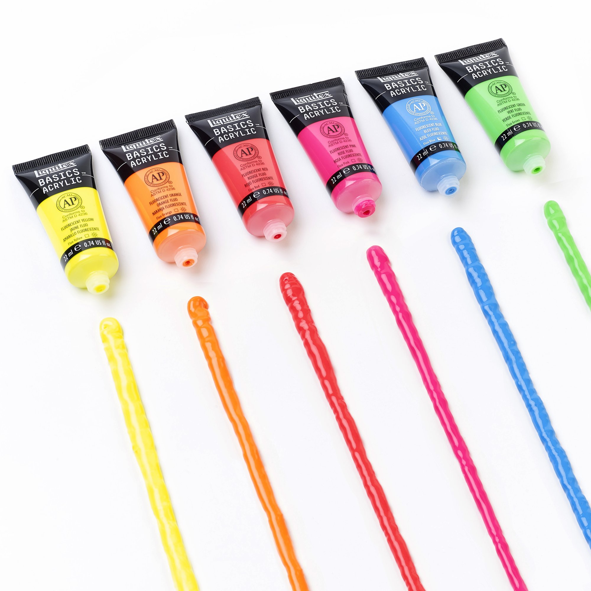 Liquitex Basics-Acrylfarben 6er Set, Neon - Fluoreszierend 