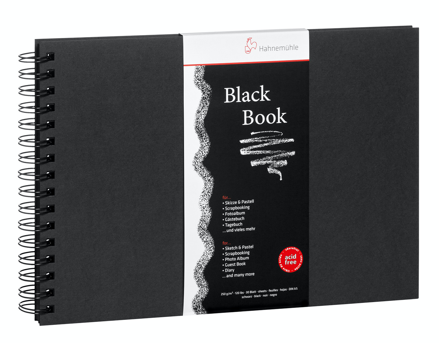 Hahnemühle Skizzenbuch BlackBook, 250 g/m²