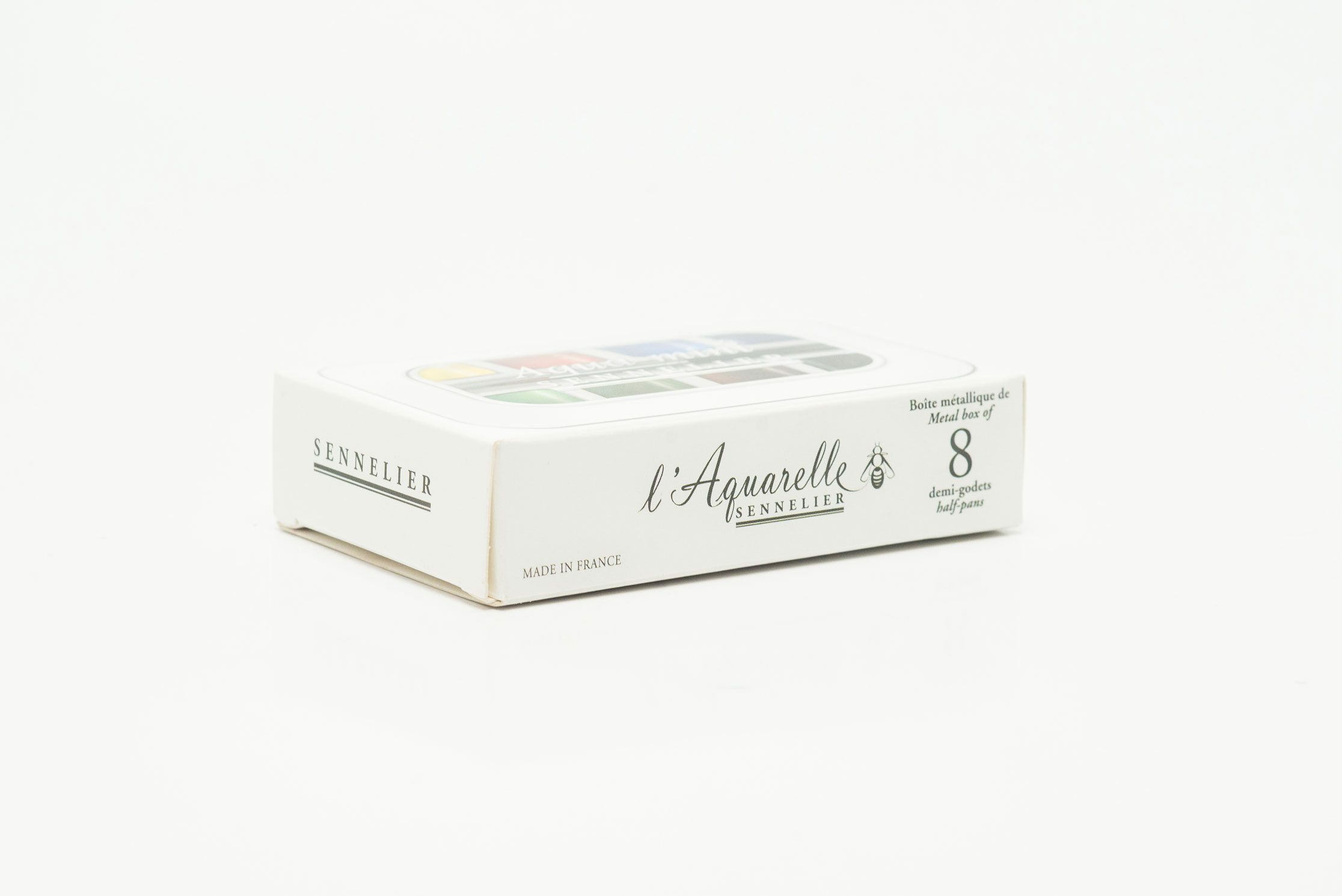 Sennelier-Aquarellfarbe-Mini Extra-Fein-8-halbe-Näpfchen-1-Pinsel-yanik-shop.de