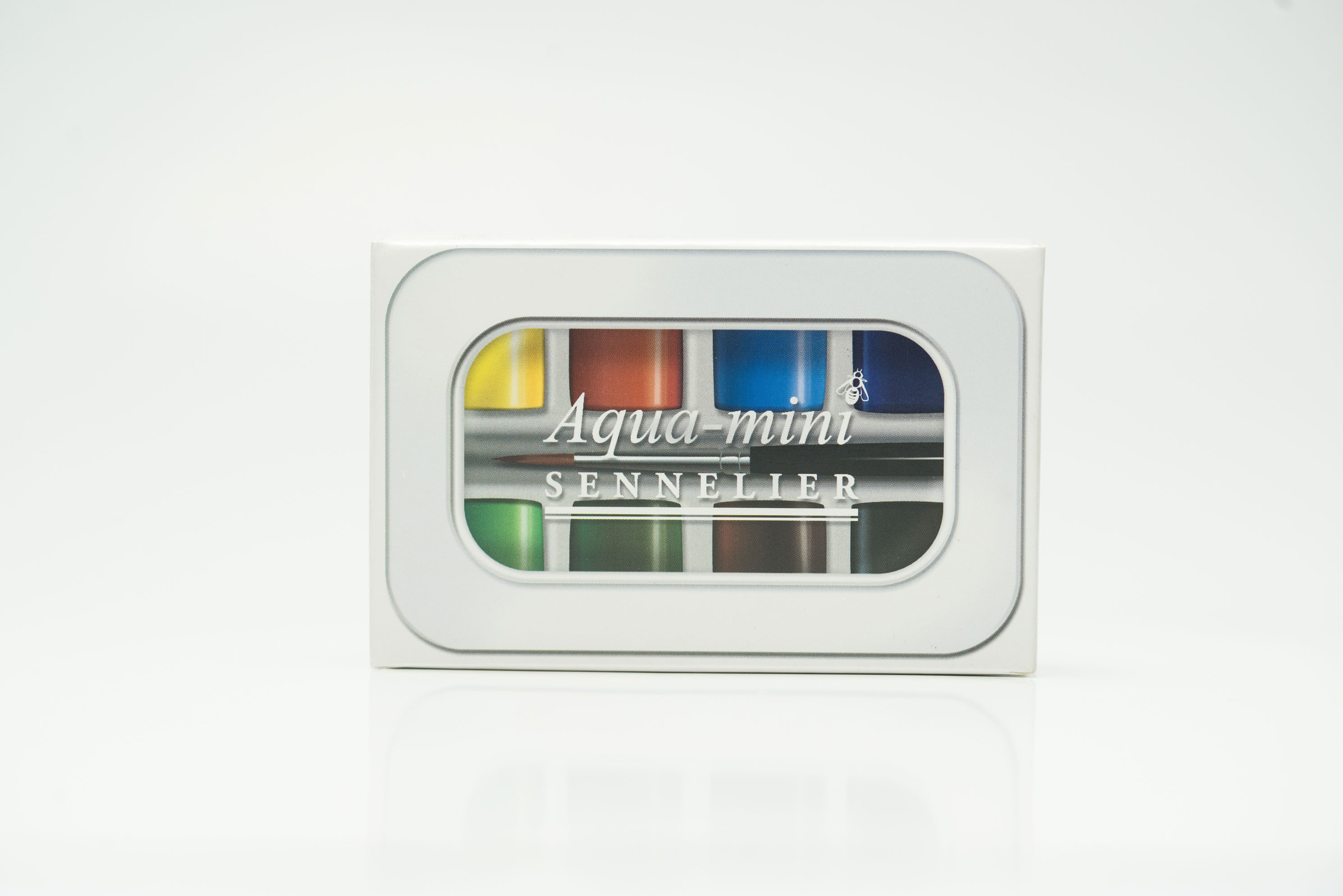 Sennelier-Aquarellfarbe-Mini Extra-Fein-8-halbe-Näpfchen-1-Pinsel-yanik-shop.de