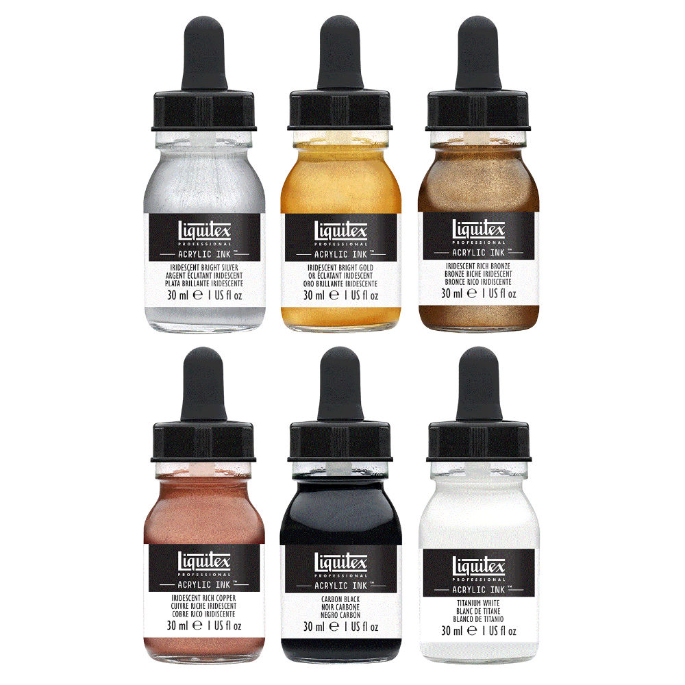 Liquitex Professional Acrylic Ink Set Metallics 6 x 30 ml