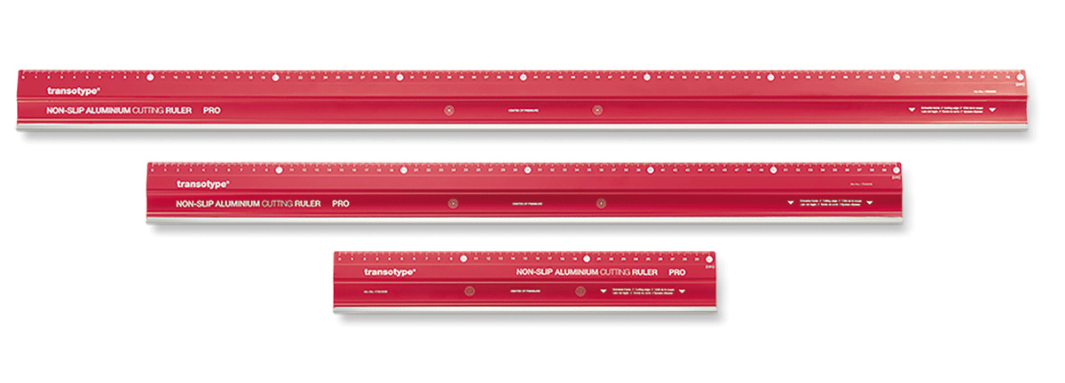 transotype Schneidelineal-Aluminium PRO, rutschfest
