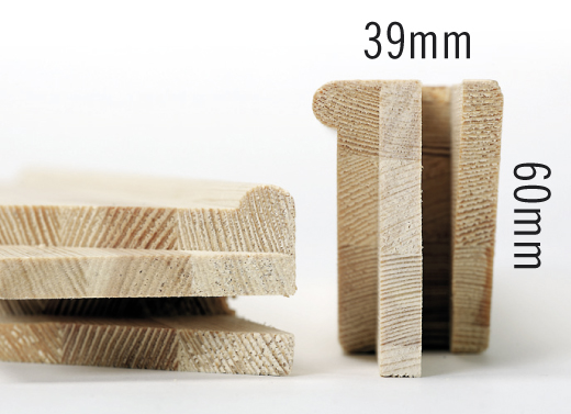 Keilrahmenleisten Duo 60 mm breit, FSC-Zertifiziert