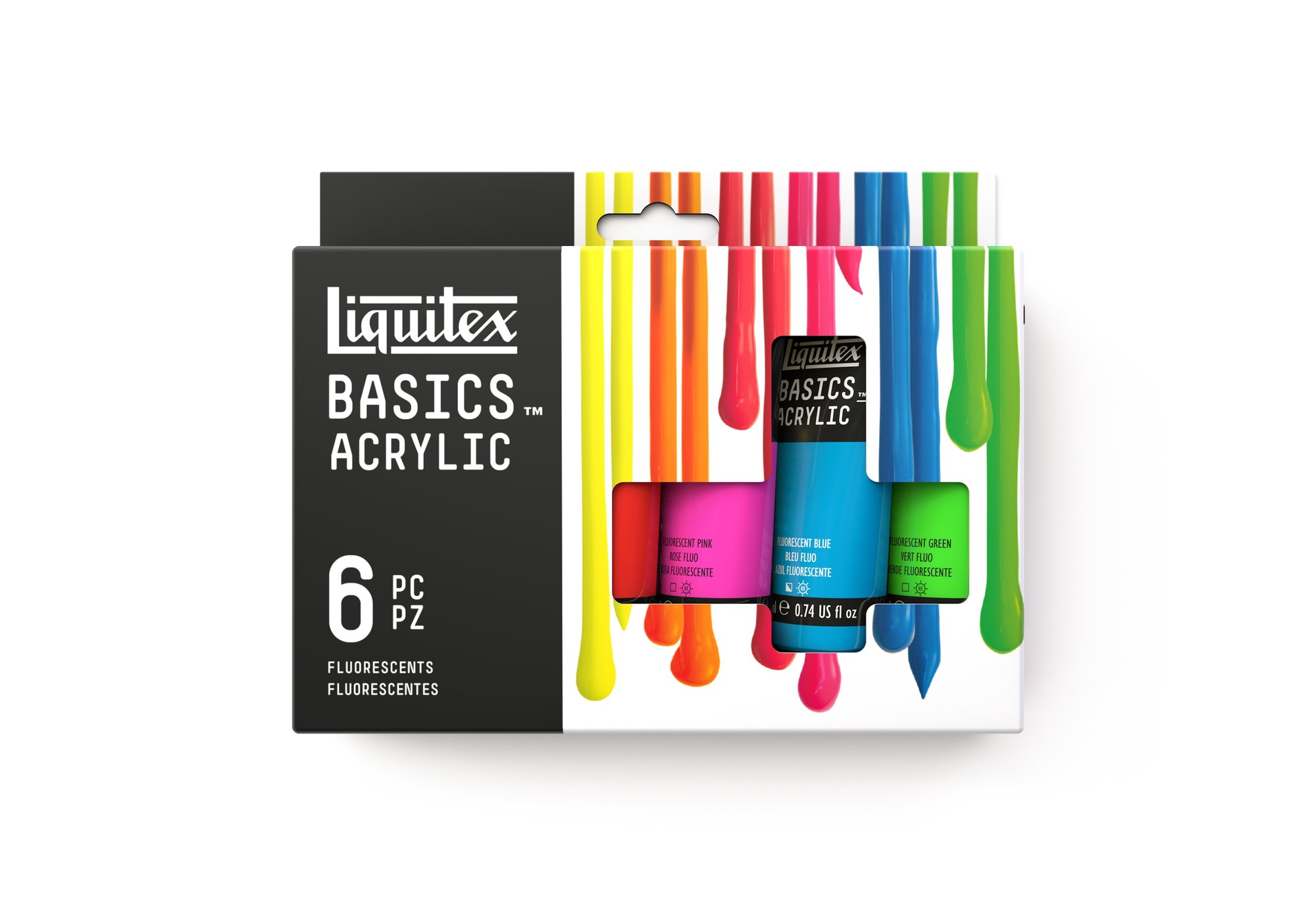 Liquitex Basics-Acrylfarben 6er Set, Neon - Fluoreszierend 