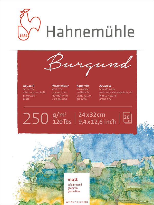 Hahnemühle Burgund Aquarellblock matt, 250g