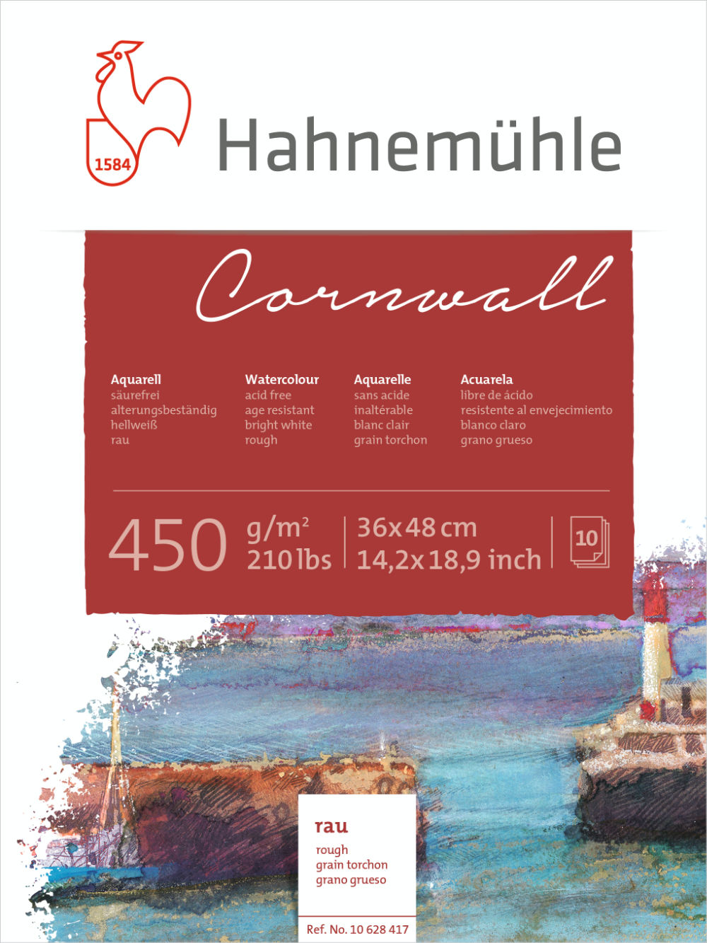 Hahnemühle Cornwall Aquarellblock rau, 450 g