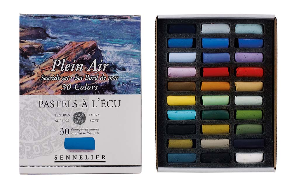 Sennelier Softpastell Set, mit 30 halben ECU Pastellen Küstenlandschaft