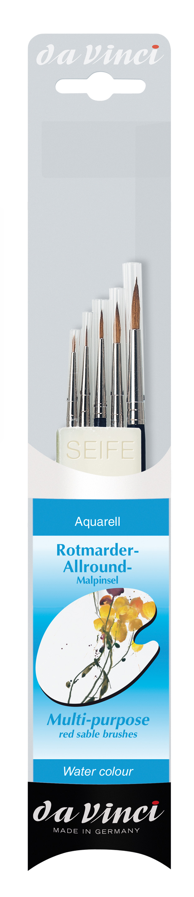 da Vinci Rotmarderpinsel Set mit Seife Serie 5246