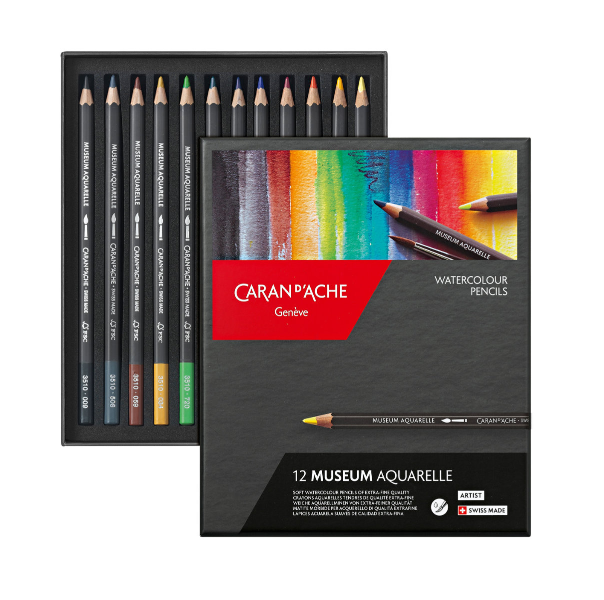 Caran d'ache Aquarellstifte MUSEUM 12er Set
