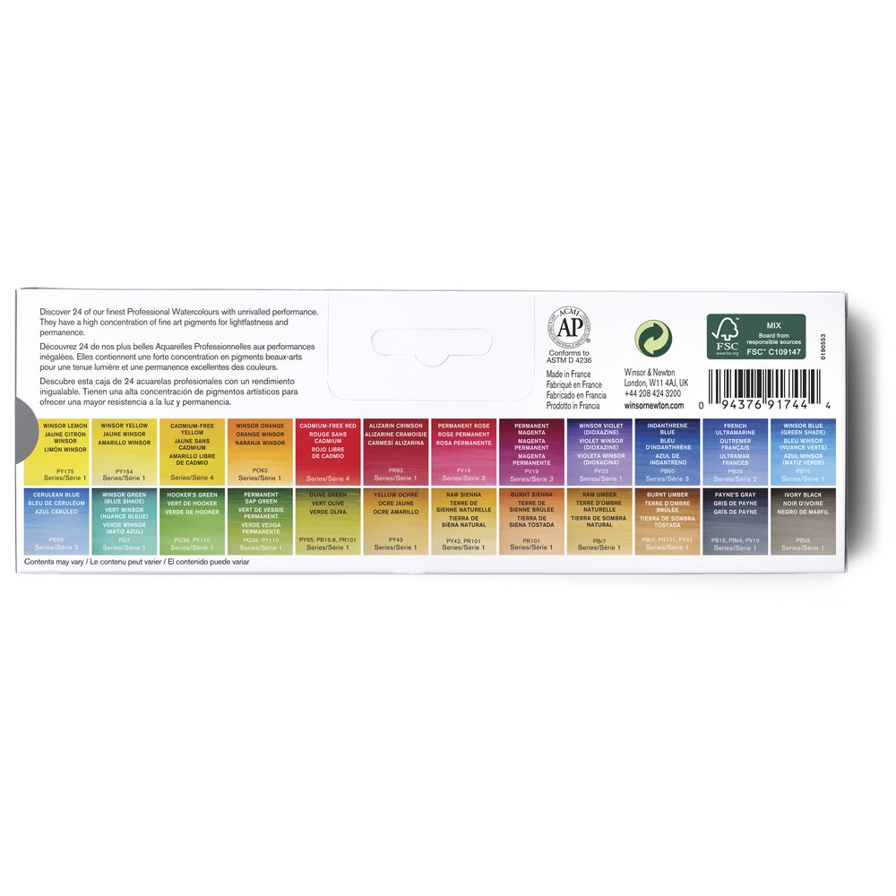 winsor & newton professional Aquarellkasten 24 halbe 
