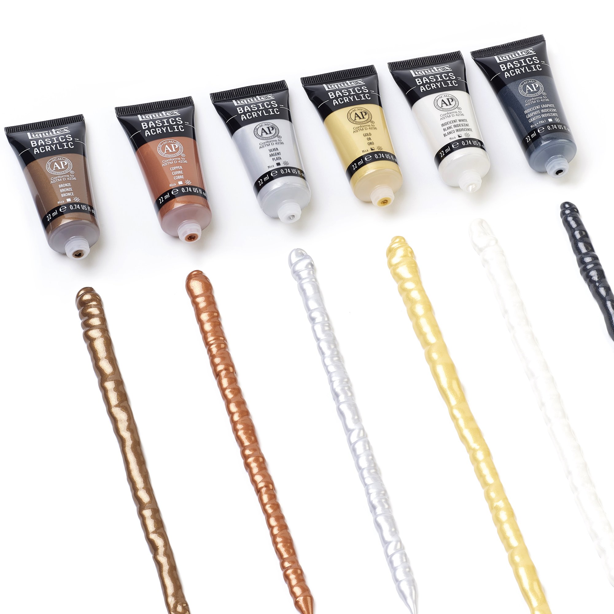 Liquitex Basics-Acrylfarben, metallic 6er Set