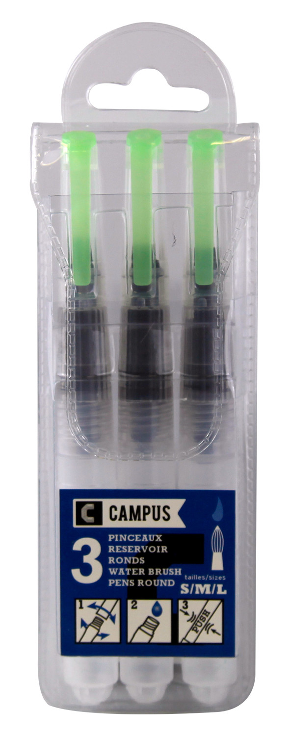 CAMPUS Wasserpinsel, 3er Set rund mini