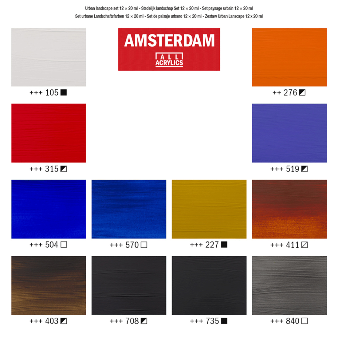 Amsterdam Serie Standard Acryl-Urban Landschaftsfarben-