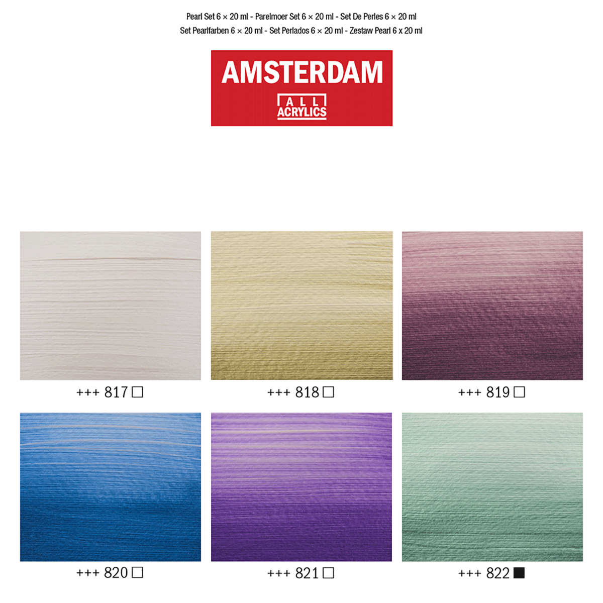 Amsterdam-Acrylfarbe-Standard-Pearlfarben-Set 6 x 20-ml-Künstlerbedarf-yanik-shop.de