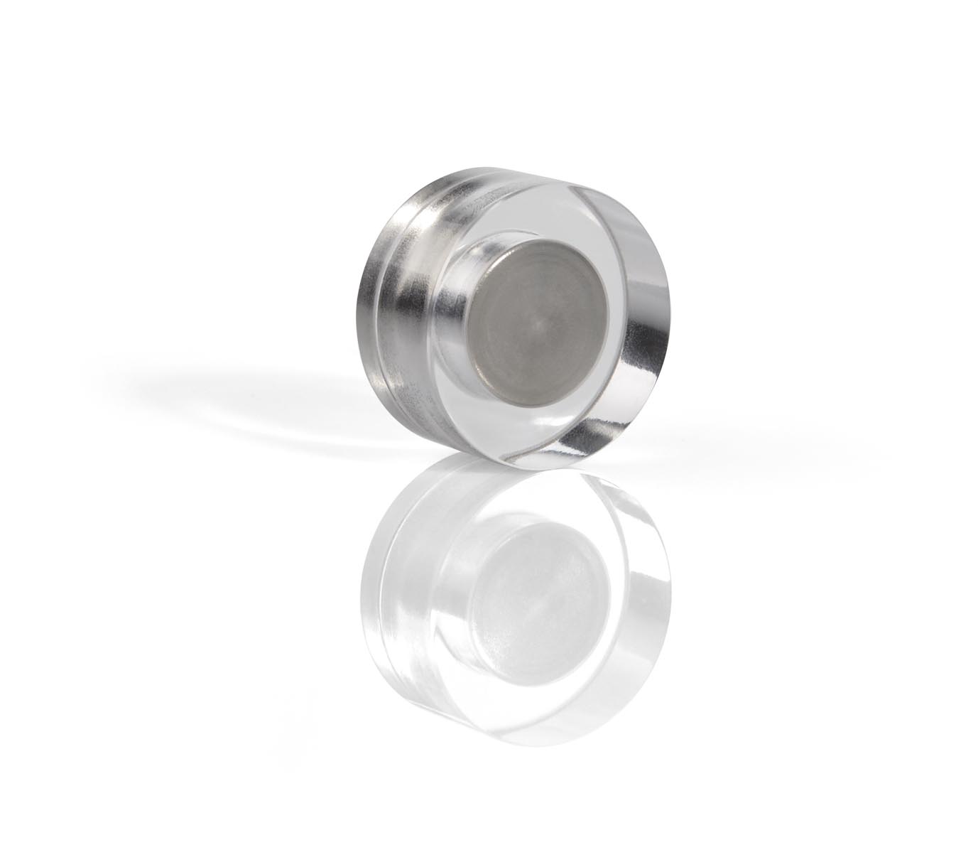Magnetoplan Design Magnet in transparentem Acryl, rund