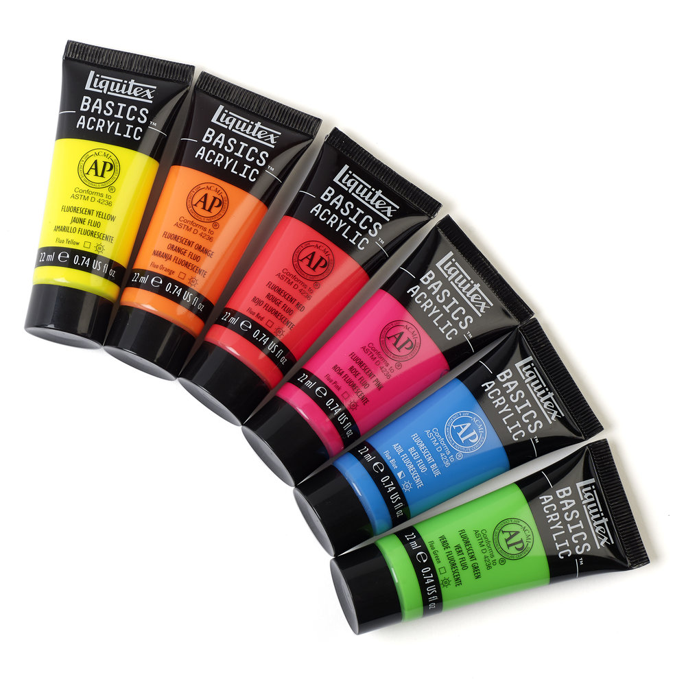 Liquitex Basics-Acrylfarben 6er Set, Neon - Fluoreszierend 